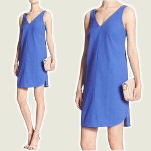 BANANA REPUBLIC V Neck Mini Dress Sz 2 Riviera  Blue